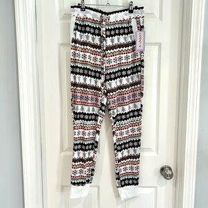 Joyspun Women Christmas Pajama Pants Joggers Sz S NWT Fair Isle Holiday Pocket